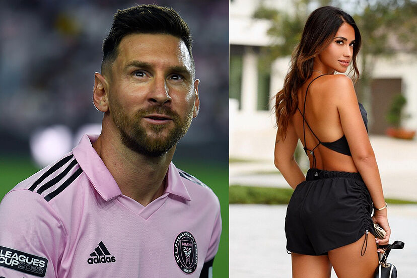 Lionel Messi’s wife Antonela Roccuzzo mistakenly hugs another man.