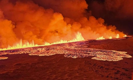 Iceland Volcano eruption on Reykjanes Peninsula.