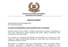 NPS Responds to Allegations of Police Harassing Journalists at Nakuru Drama Festivals