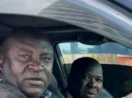 Kibera MP Peter Orero and his driver.Photo Courtesy