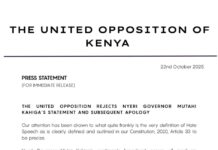 United Opposition Condemns Mutahi Kahiga’s Remarks on Raila’s Death, Clarifies He’s Not One of Their Own